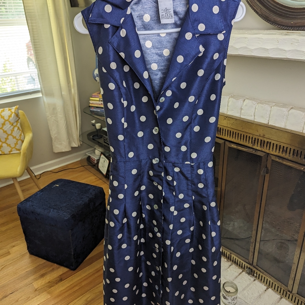Gently used Retro Blue polka dot dress size 12